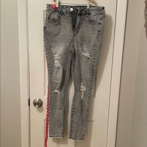 SO Gray Distressed Skinny Jeans